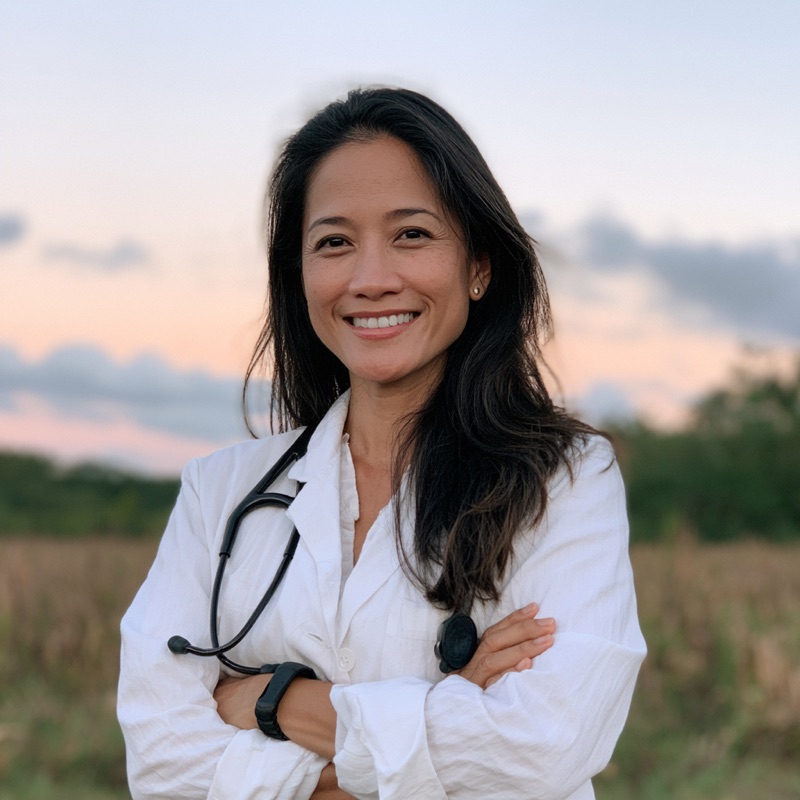 Portrait of a physician in a white coat