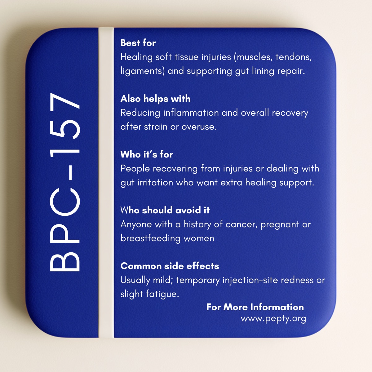 BPC-157 educational information card
