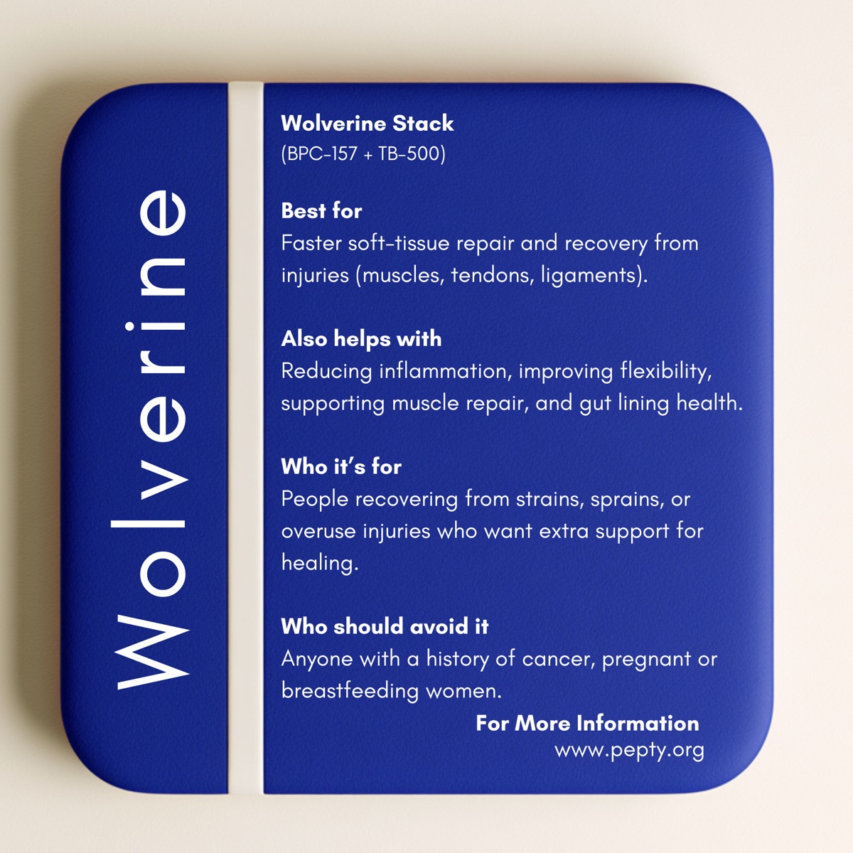 Wolverine stack educational information card